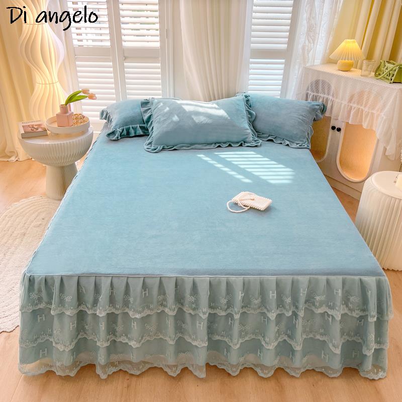 Home Fashion Textiles - Kristall-Samt-Bettrock im europäischen Stil, elegant, klassisch,