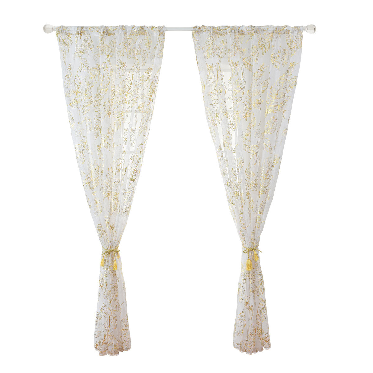 Curtain Sheer Voile - 1 Stück Premium-Feder-Bronzing-Voile-Vorhang 100x200cm Verdunkelnder Dekorativer