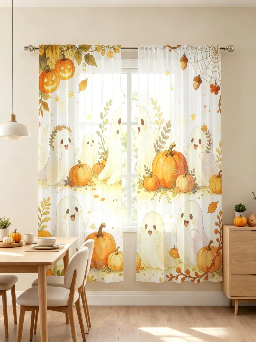 Curtain Sheer Voile - 2 Stück Digital Bedruckte Transparente Vorhänge,