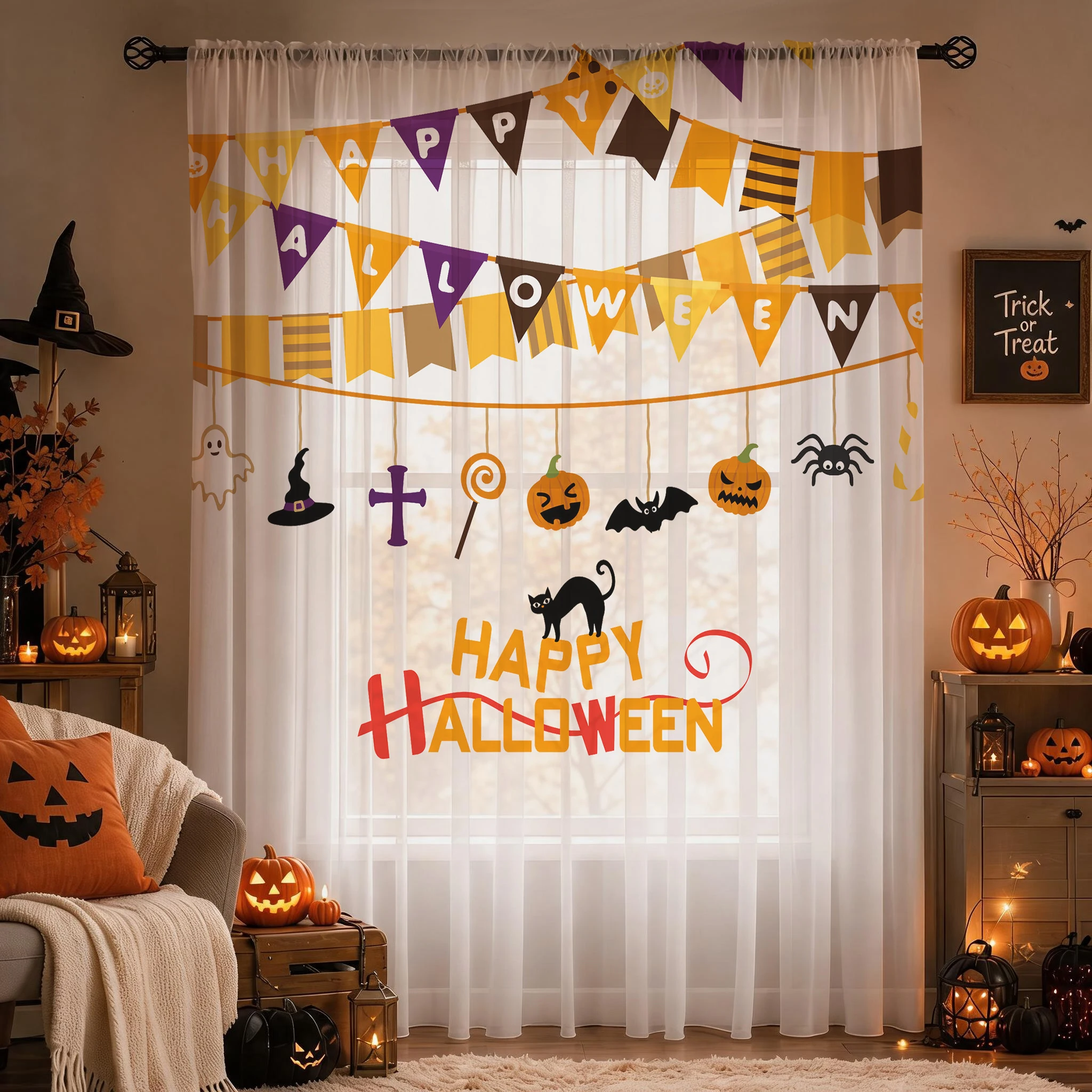 Halloween-Festival-Gardine, ho – Curtain Sheer Voile Bewertung und Preis