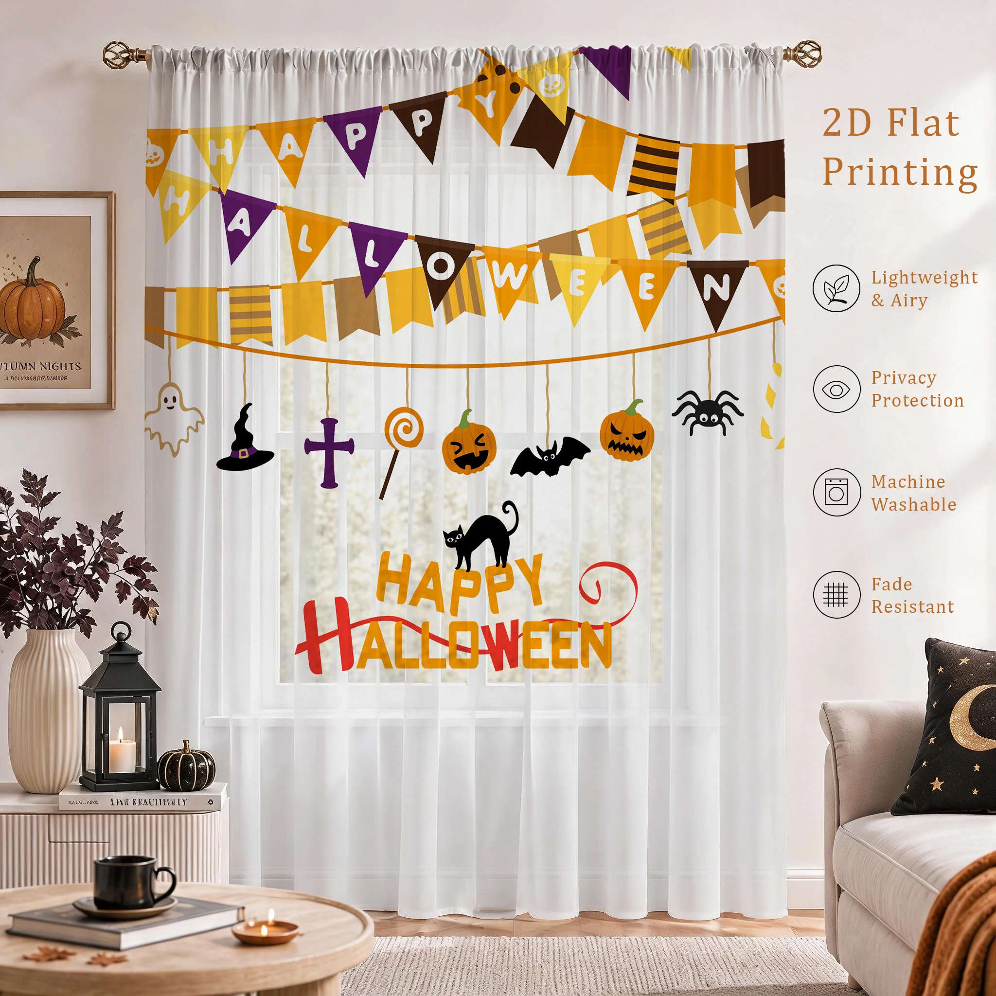 Halloween-Festival-Gardine, ho – Curtain Sheer Voile Bewertung und Preis