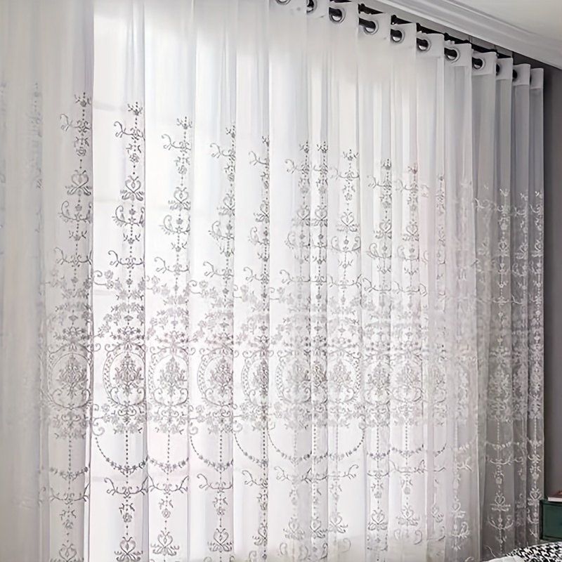 1 Stück Weißer Bestickter Tran – Curtain Sheer Voile Bewertung und Preis