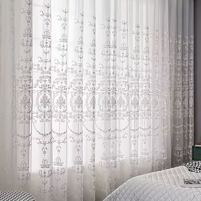 1 Stück Weißer Bestickter Tran – Curtain Sheer Voile Bewertung und Preis