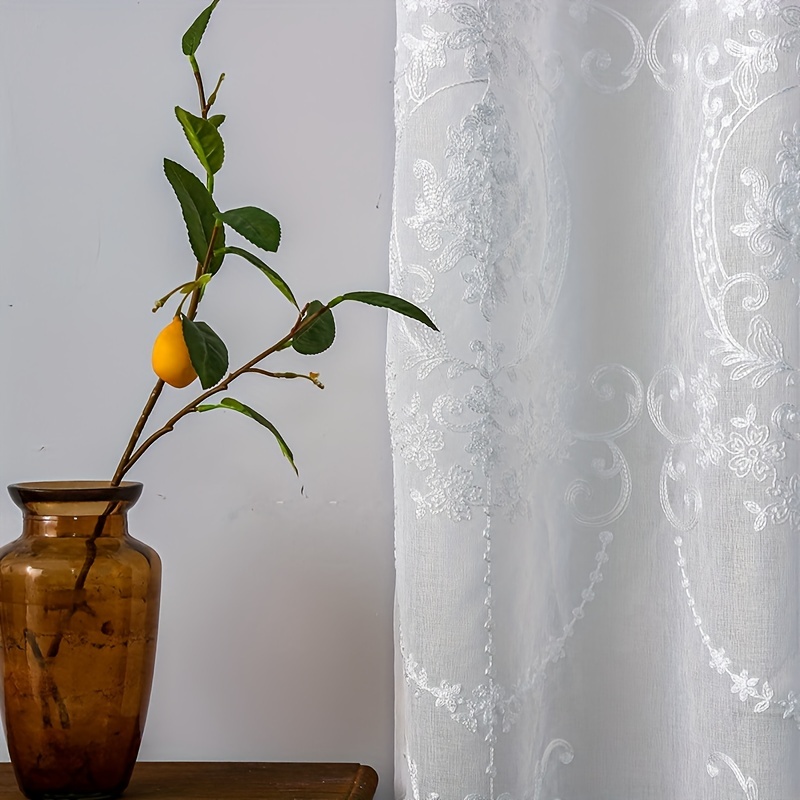 1 Stück Weißer Bestickter Tran – Curtain Sheer Voile Bewertung und Preis