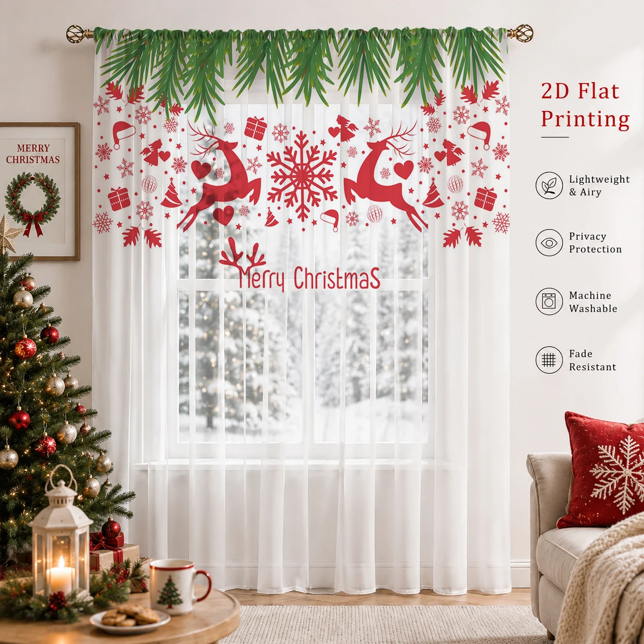 Transparenter Weihnachtsvorhan – Curtain Sheer Voile Bewertung und Preis