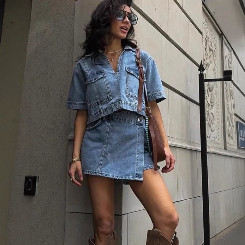 2-teiliges Denim-Outfit für Da – Quilt Cotton Summer Bewertung und Preis