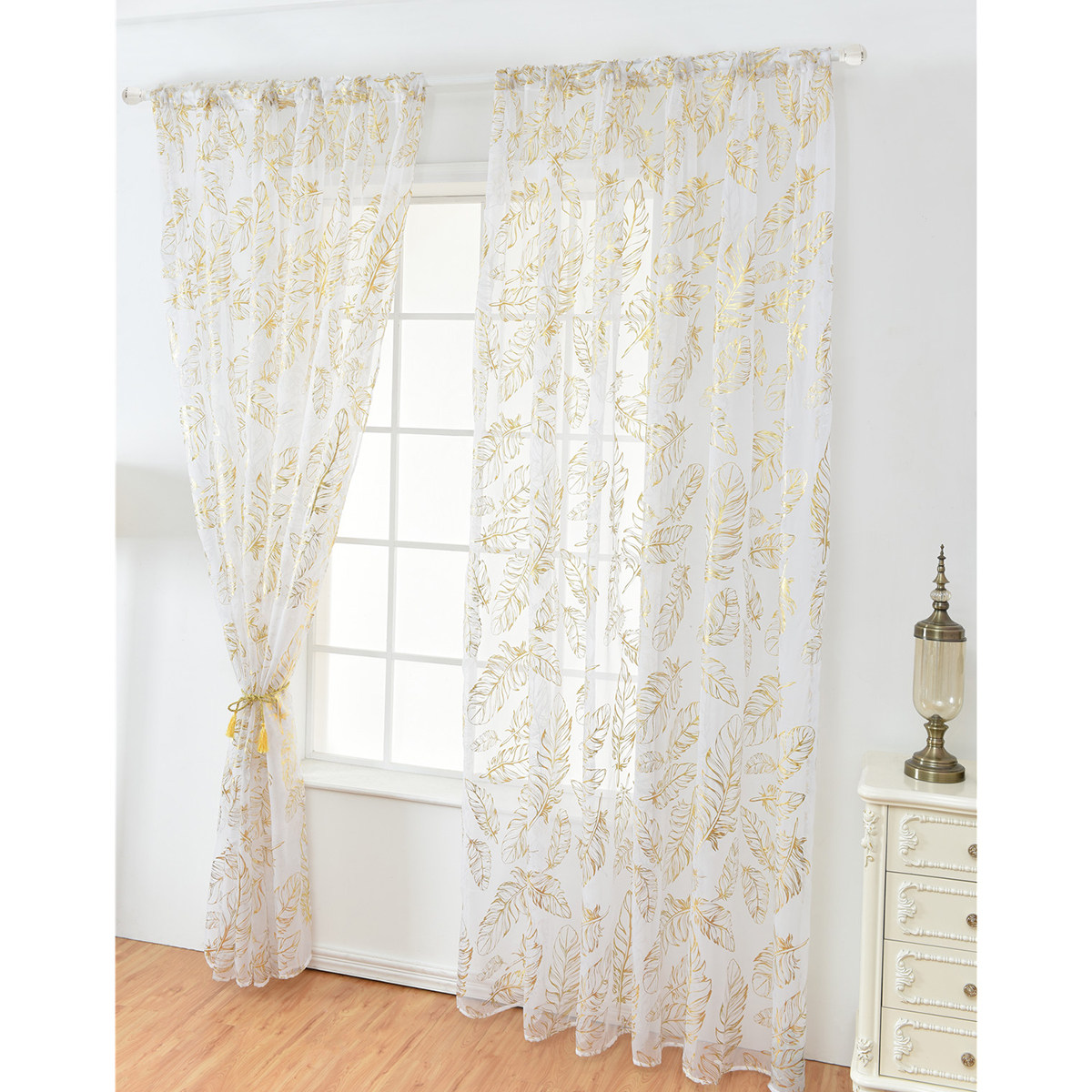 1 Stück Premium-Feder-Bronzing – Curtain Sheer Voile Bewertung und Preis