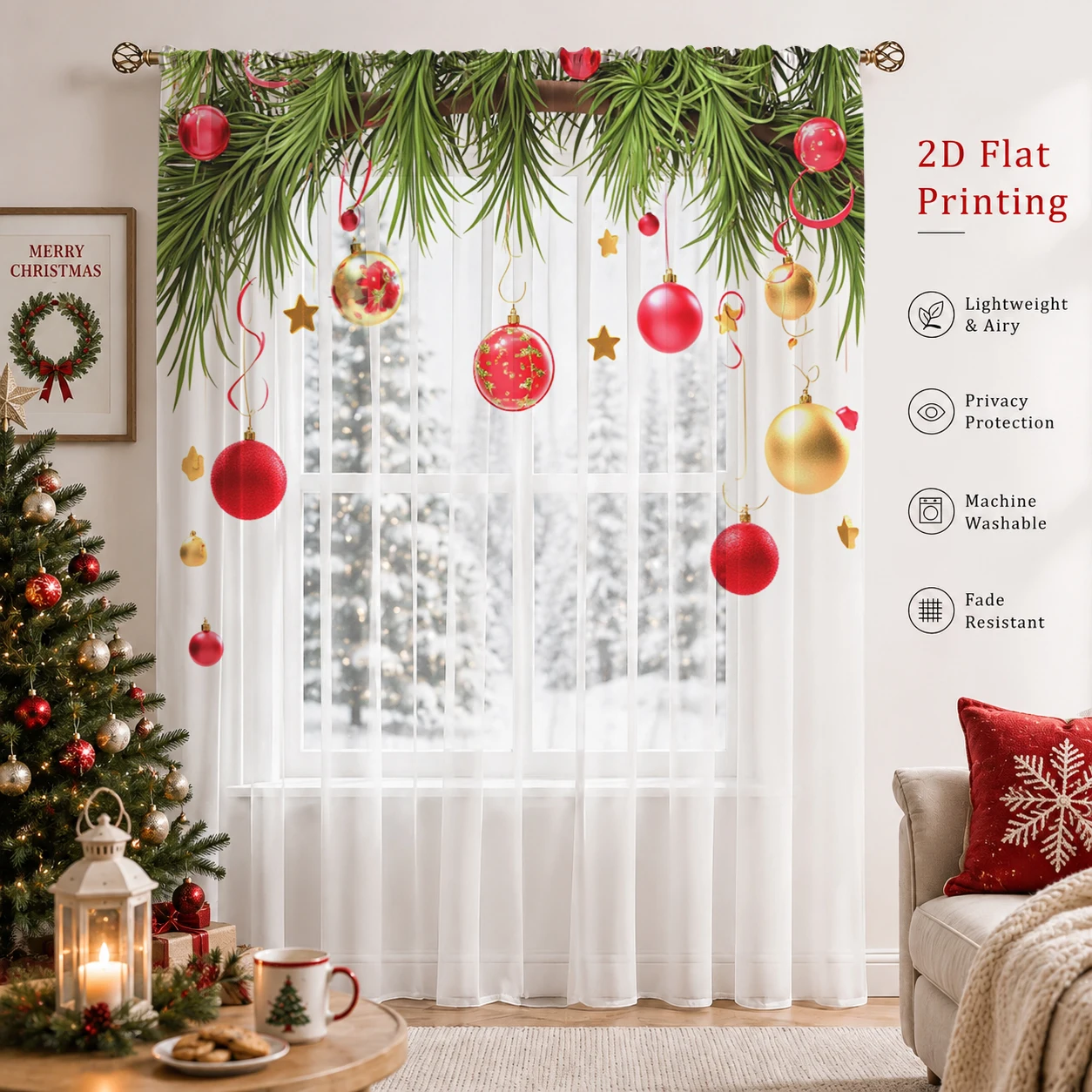 Transparenter Weihnachtsvorhan – Curtain Sheer Voile Bewertung und Preis