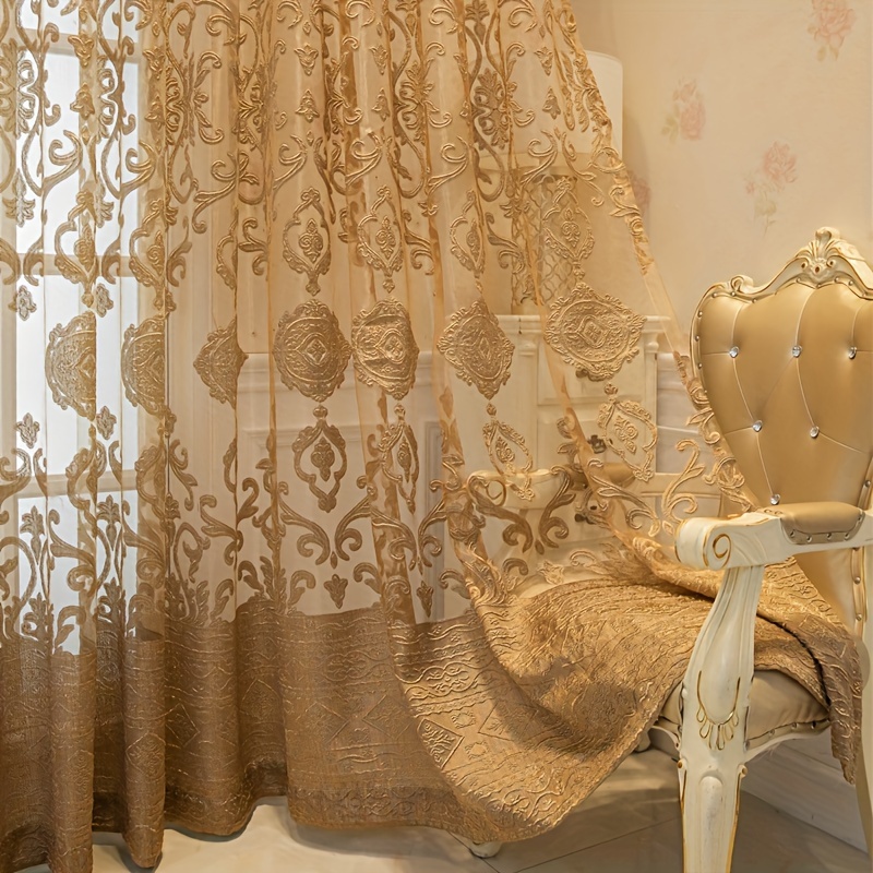 1 Stück Khaki 3D-Geprägte Tran – Curtain Sheer Voile Bewertung und Preis