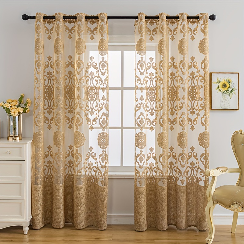 1 Stück Khaki 3D-Geprägte Tran – Curtain Sheer Voile Bewertung und Preis
