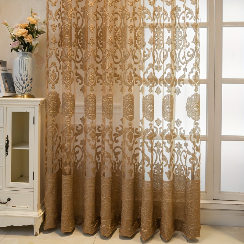 1 Stück Khaki 3D-Geprägte Tran – Curtain Sheer Voile Bewertung und Preis