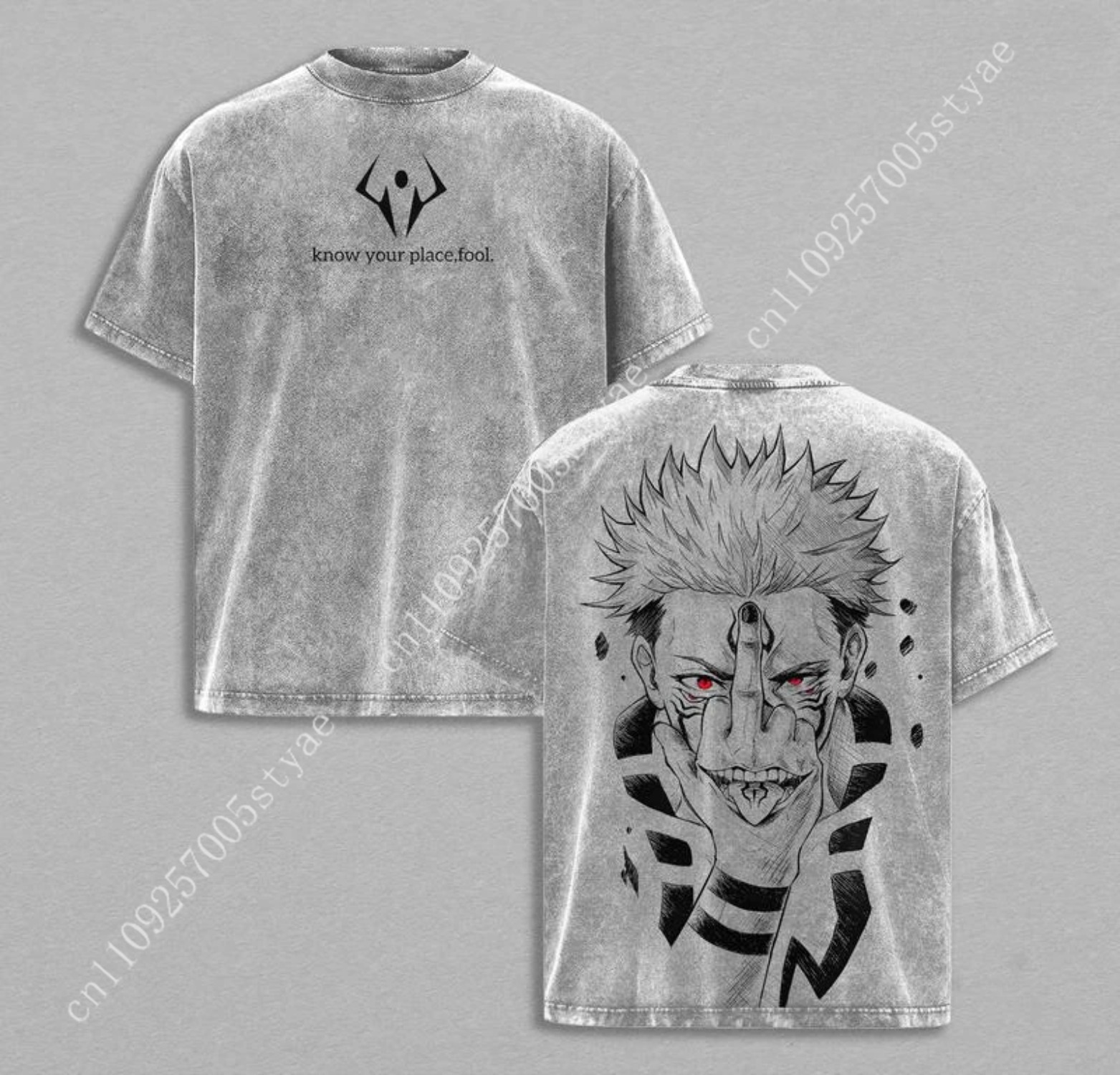 Anime Ryomen Sukuna Grafik-T-S – Quilt Cotton Summer Bewertung und Preis