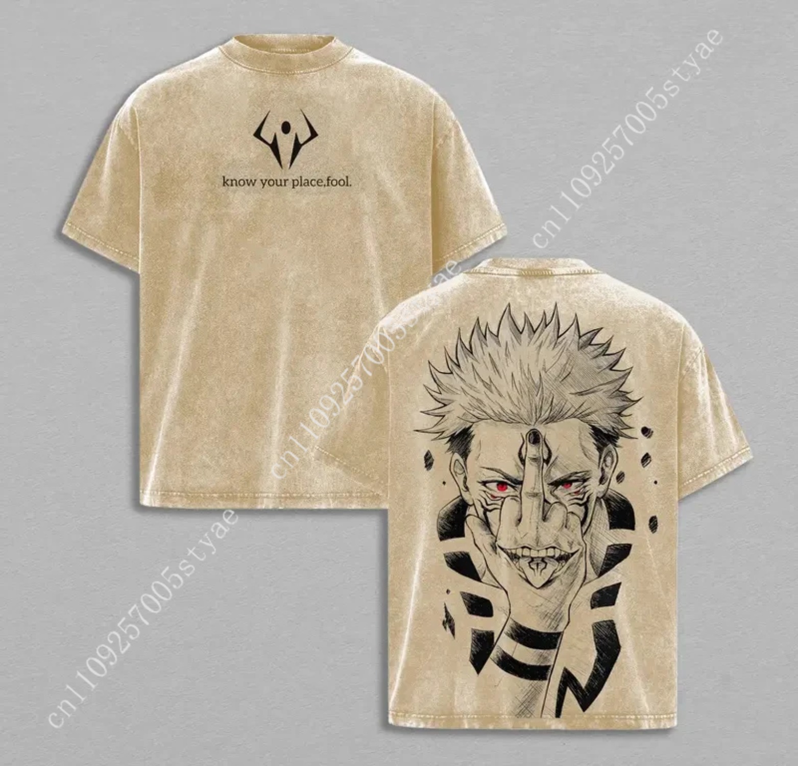 Anime Ryomen Sukuna Grafik-T-S – Quilt Cotton Summer Bewertung und Preis