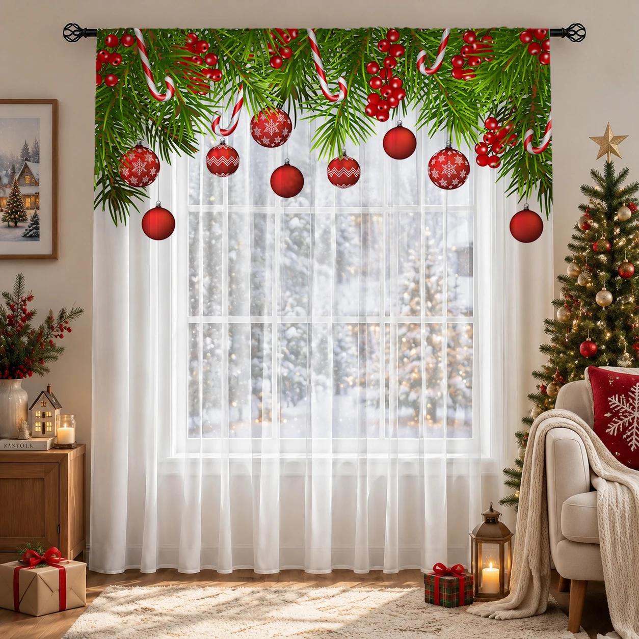 Transparenter Weihnachtsvorhan – Curtain Sheer Voile Bewertung und Preis