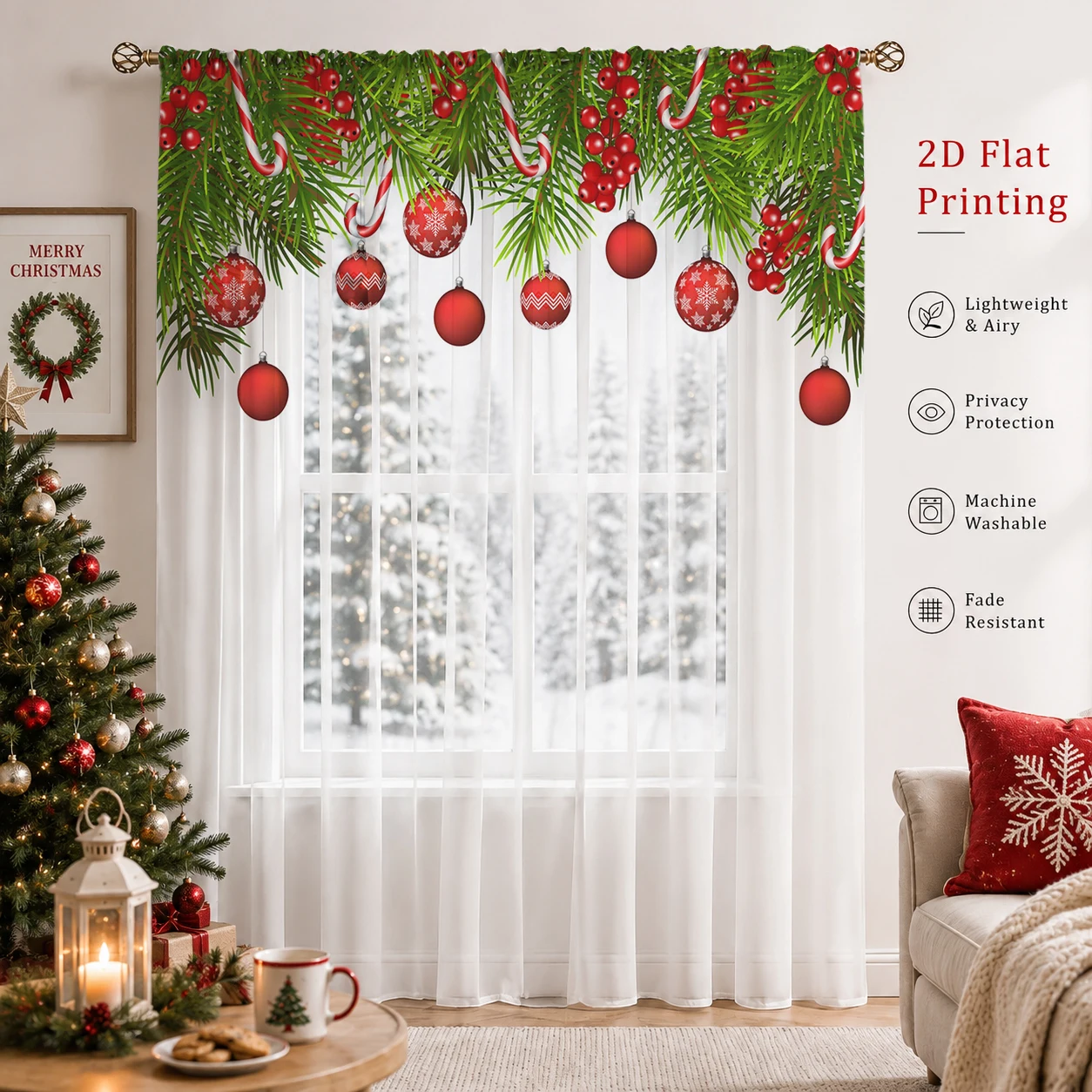Transparenter Weihnachtsvorhan – Curtain Sheer Voile Bewertung und Preis