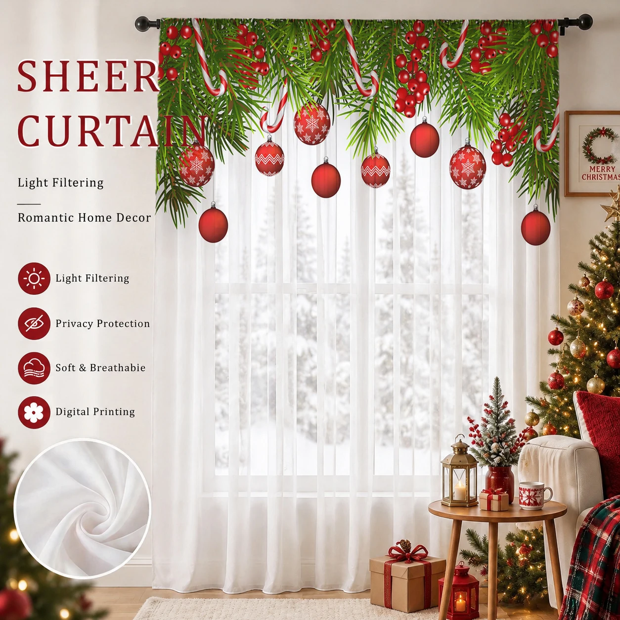 Transparenter Weihnachtsvorhan – Curtain Sheer Voile Bewertung und Preis