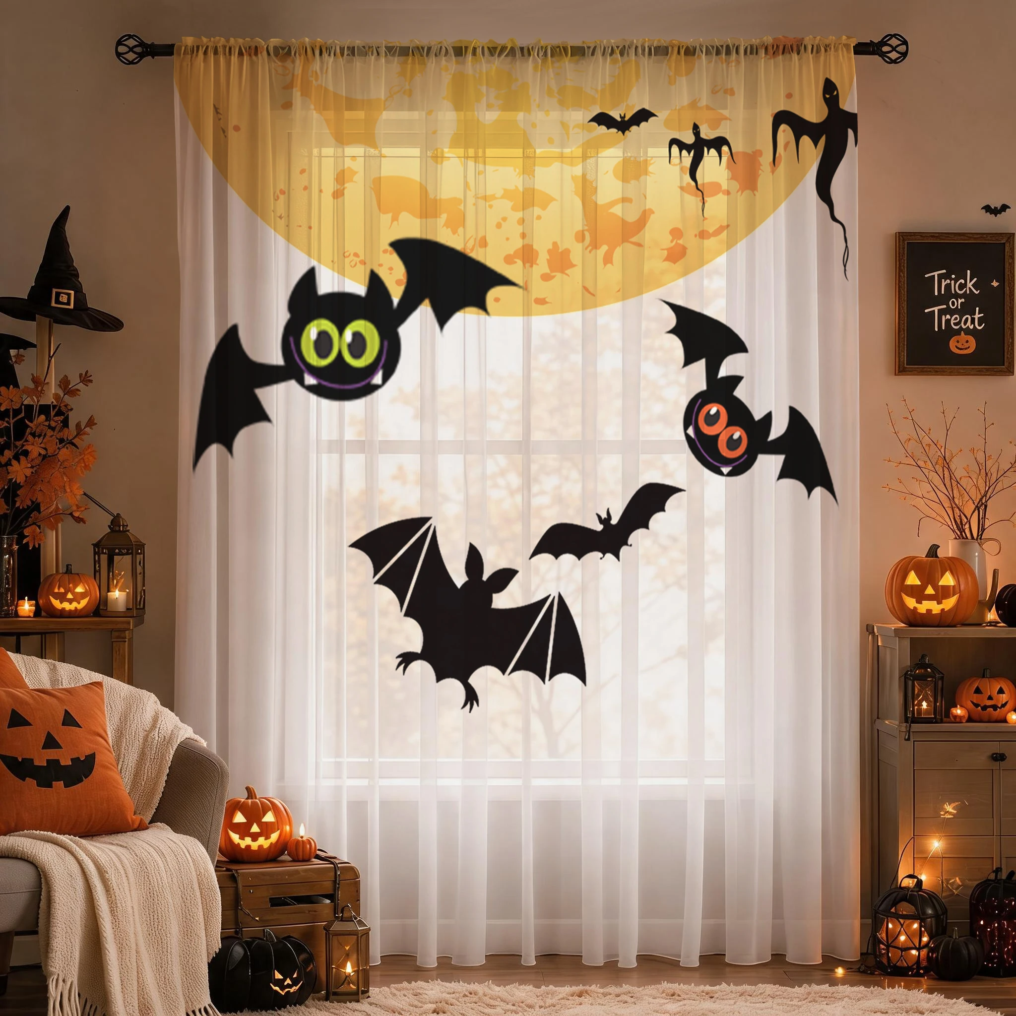 Halloween-Tag Farbverlauf Tran – Curtain Sheer Voile Bewertung und Preis