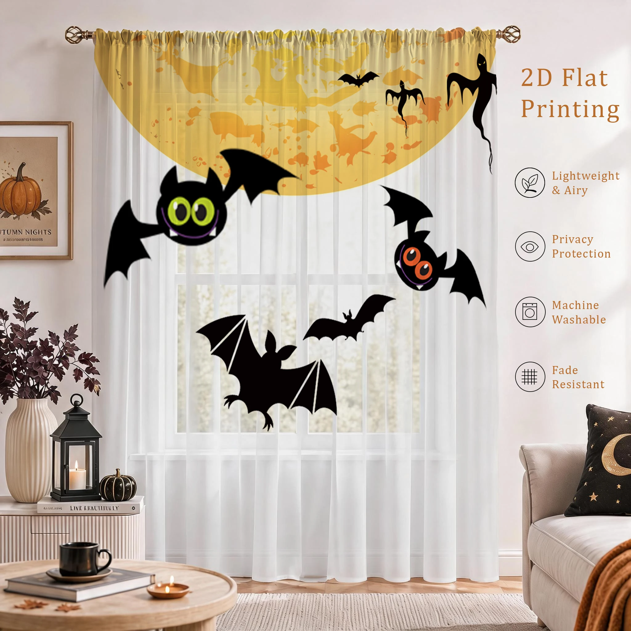 Halloween-Tag Farbverlauf Tran – Curtain Sheer Voile Bewertung und Preis